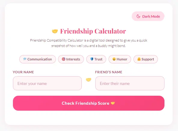 Friendship Calculator 1 Frienship Calculators
