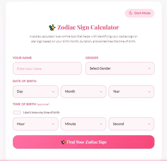 Zodiac Sign Calculator 1 Zodiac Sign Calculator